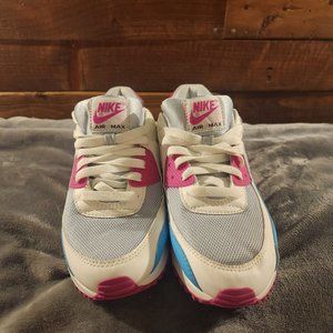 Women's Nike Air Max 90s Size 9.5 White Blue Pink Grey